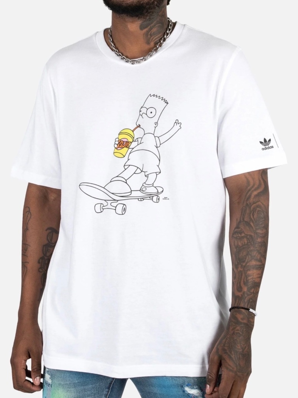 Adidas x The Simpsons Bart Squishee Graphic T-Shirt White